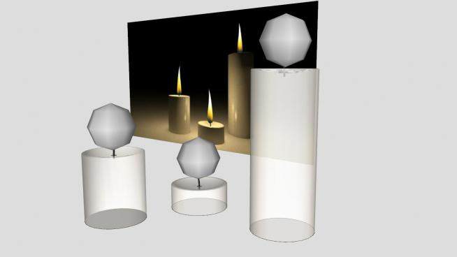 蜡烛和烛光SU模型下载_sketchup草图大师SKP模型