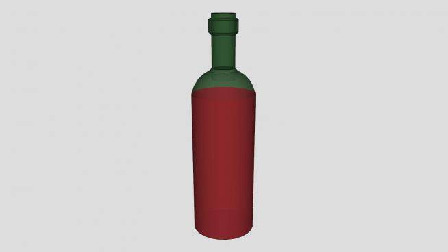 红色酒水绿色酒瓶SU模型下载_sketchup草图大师SKP模型