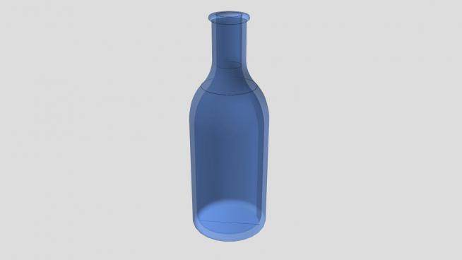 透明玻璃酒瓶SU模型下载_sketchup草图大师SKP模型