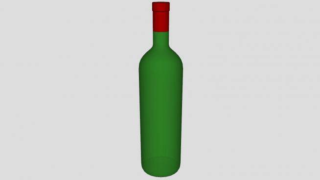 绿色玻璃红酒瓶SU模型下载_sketchup草图大师SKP模型