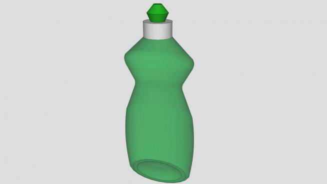 棕榄超氧浓缩碟液绿色瓶子SU模型下载_sketchup草图大师SKP模型