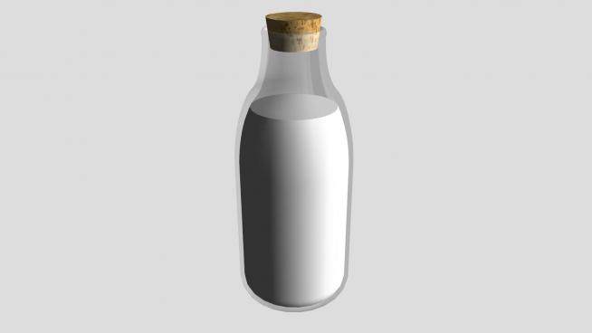 牛奶瓶塞玻璃瓶SU模型下载_sketchup草图大师SKP模型