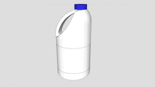 白瓶蓝盖漂白液瓶SU模型下载_sketchup草图大师SKP模型