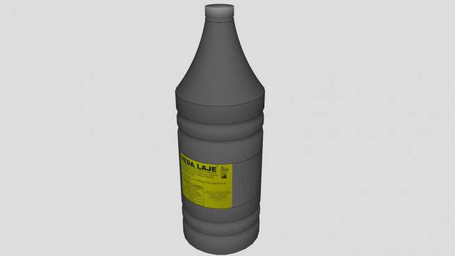 塑料瓶黄色标签SU模型下载_sketchup草图大师SKP模型