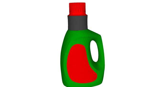 洗涤剂红绿色瓶SU模型下载_sketchup草图大师SKP模型