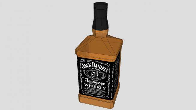 杰克丹尼尔斯威士忌瓶SU模型下载_sketchup草图大师SKP模型