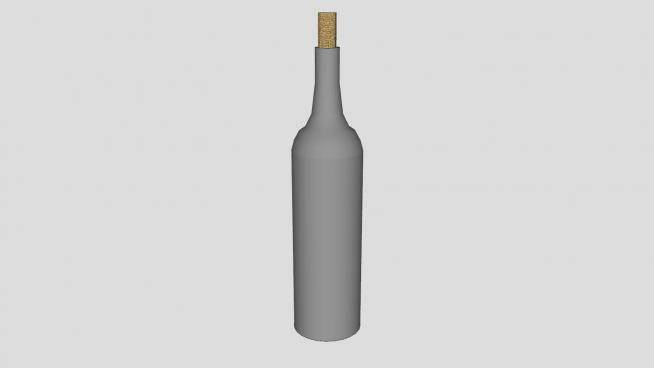 玻璃酒瓶和瓶塞SU模型下载_sketchup草图大师SKP模型