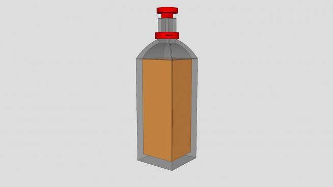 瓶装蜂蜜玻璃瓶SU模型下载_sketchup草图大师SKP模型