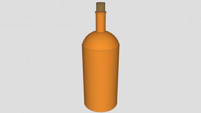 橙色酒瓶瓶塞SU模型下载_sketchup草图大师SKP模型