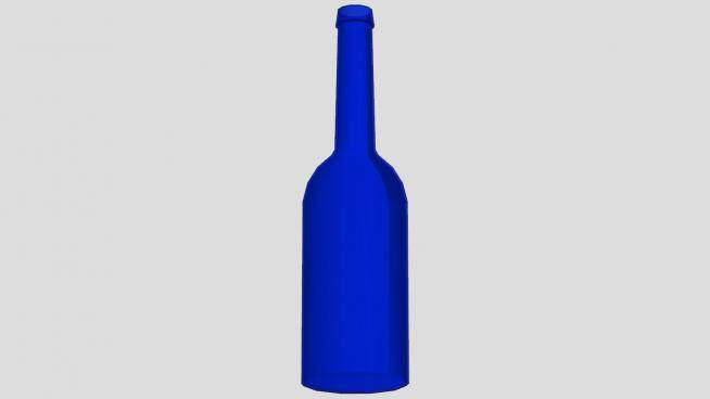 蓝色的玻璃酒瓶SU模型下载_sketchup草图大师SKP模型
