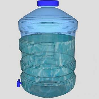 纯净水塑料瓶装水SU模型下载_sketchup草图大师SKP模型