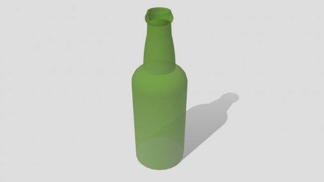 绿色透明玻璃酒瓶SU模型下载_sketchup草图大师SKP模型