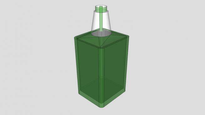 绿色四方立体瓶子SU模型下载_sketchup草图大师SKP模型