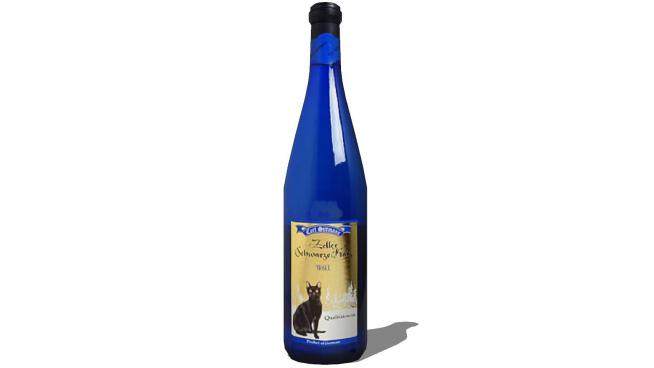 黑猫标签蓝色酒瓶SU模型下载_sketchup草图大师SKP模型