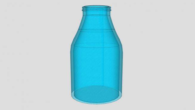 透明玻璃牛奶瓶SU模型下载_sketchup草图大师SKP模型