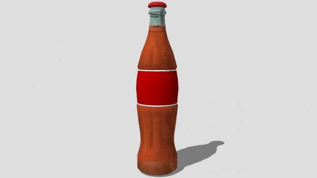 玻璃瓶装可乐汽水SU模型下载_sketchup草图大师SKP模型