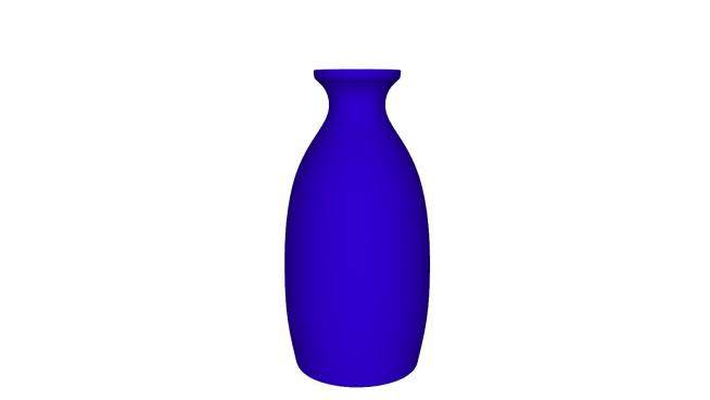 蓝色陶瓷花瓶摆件SU模型下载_sketchup草图大师SKP模型