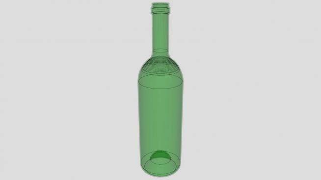 绿色的玻璃酒瓶SU模型下载_sketchup草图大师SKP模型