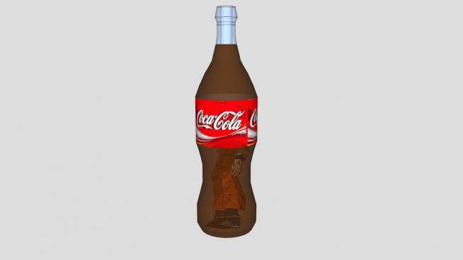 可口可乐玻璃瓶饮料SU模型下载_sketchup草图大师SKP模型