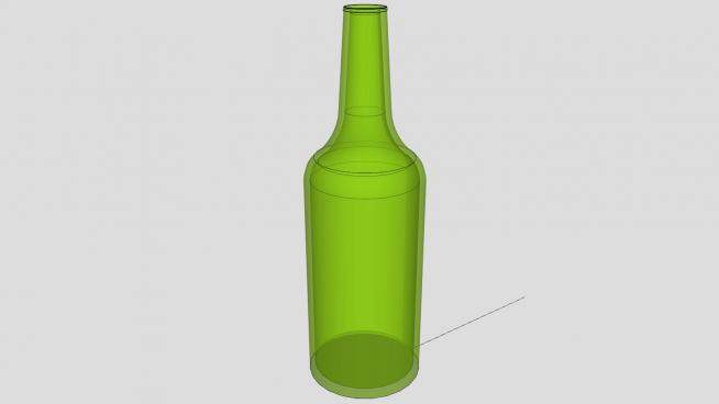 空的啤酒瓶SU模型下载_sketchup草图大师SKP模型