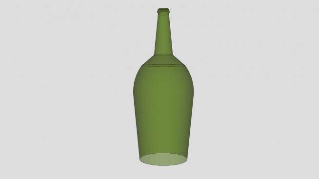 玻璃绿色酒瓶SU模型下载_sketchup草图大师SKP模型