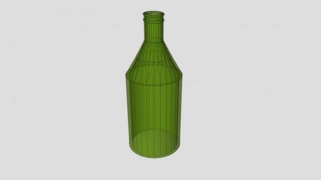 绿色玻璃啤酒瓶SU模型下载_sketchup草图大师SKP模型