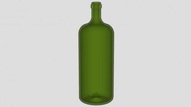 绿色透明玻璃瓶SU模型下载_sketchup草图大师SKP模型