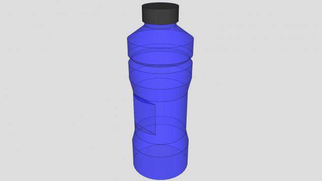 蓝瓶黑瓶盖水瓶SU模型下载_sketchup草图大师SKP模型