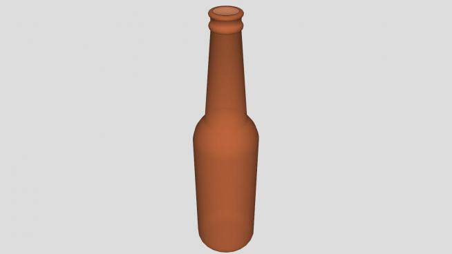 棕色玻璃空酒瓶SU模型下载_sketchup草图大师SKP模型