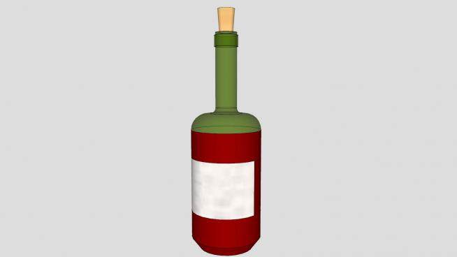 装酒的标签酒瓶瓶塞SU模型下载_sketchup草图大师SKP模型