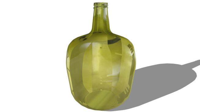 橄榄绿玻璃花瓶摆件SU模型下载_sketchup草图大师SKP模型