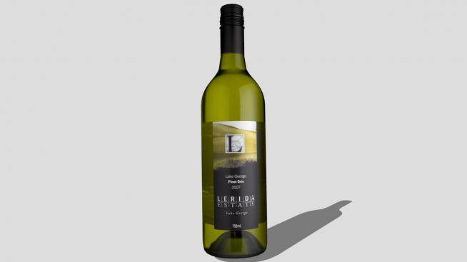 莱利达酒庄标签白葡萄酒酒瓶SU模型下载_sketchup草图大师SKP模型