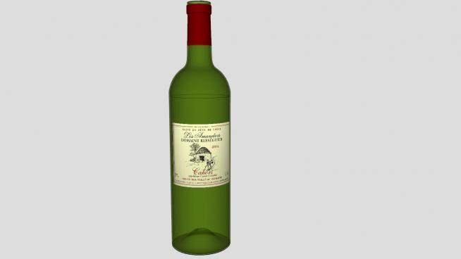 莱塞古尔庄园葡萄酒标签酒瓶SU模型下载_sketchup草图大师SKP模型