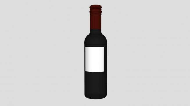 葡萄酒瓶白色标签SU模型下载_sketchup草图大师SKP模型