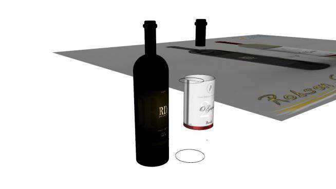 2款葡萄酒和高脚杯SU模型下载_sketchup草图大师SKP模型