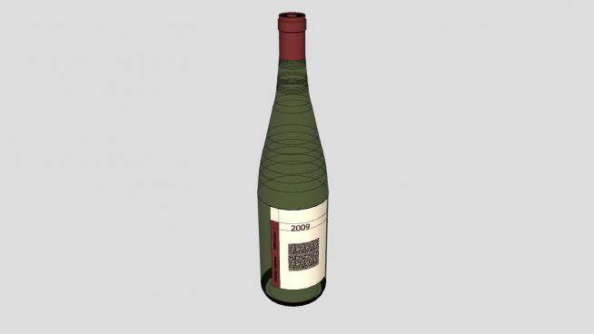 绿色玻璃酒水酒瓶SU模型下载_sketchup草图大师SKP模型