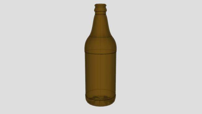 棕色玻璃空啤酒瓶SU模型下载_sketchup草图大师SKP模型