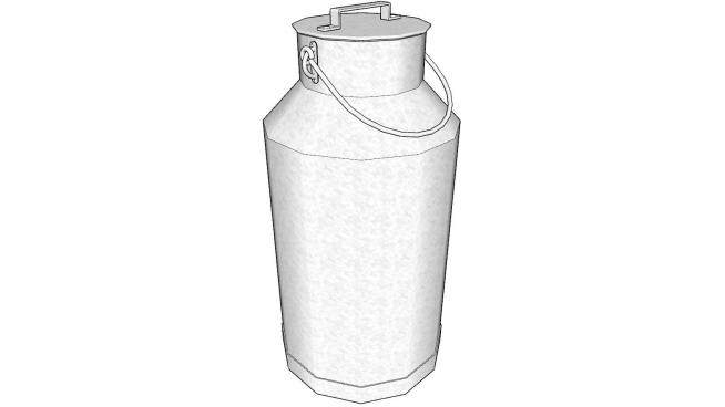 装牛奶的铁罐SU模型下载_sketchup草图大师SKP模型