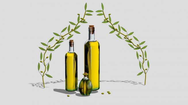 瓶装橄榄油SU模型下载_sketchup草图大师SKP模型