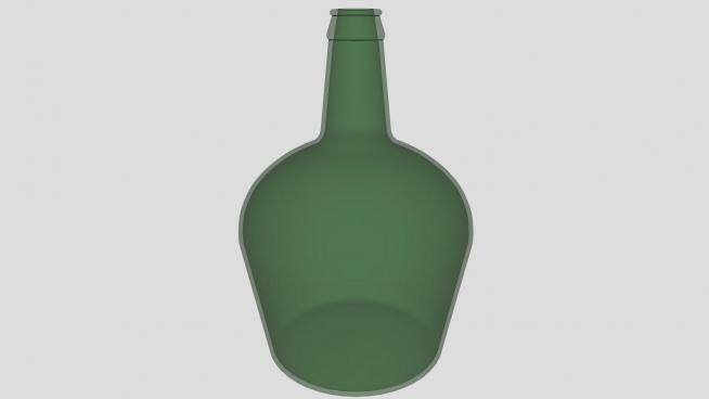 绿色盛酒玻璃酒瓶SU模型下载_sketchup草图大师SKP模型