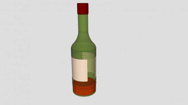 双面标签酒瓶酒水SU模型下载_sketchup草图大师SKP模型