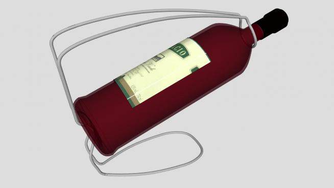 酒架上的葡萄酒瓶SU模型下载_sketchup草图大师SKP模型