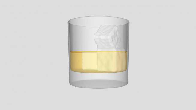 一杯威士忌酒水SU模型下载_sketchup草图大师SKP模型
