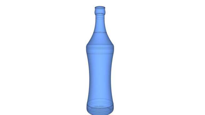 蓝色玻璃水瓶SU模型下载_sketchup草图大师SKP模型