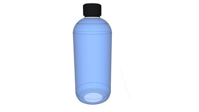 玻璃水瓶黑色瓶盖SU模型下载_sketchup草图大师SKP模型