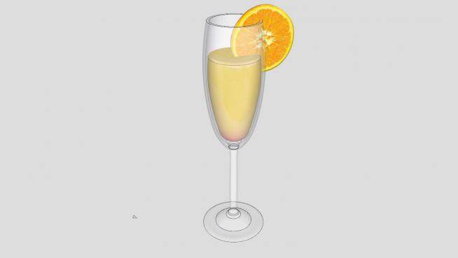 柳橙汁玻璃杯SU模型下载_sketchup草图大师SKP模型