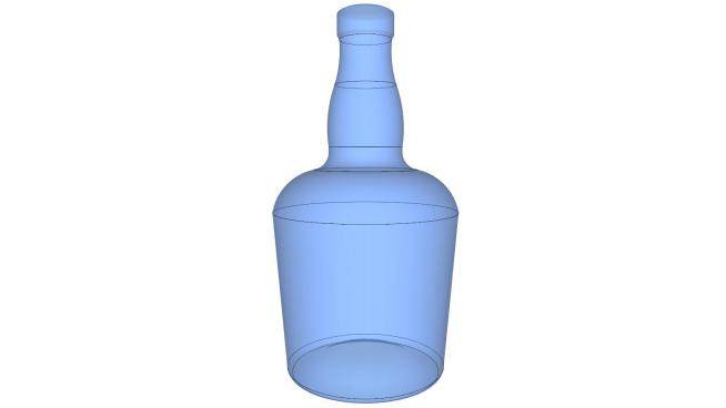 蓝色透明玻璃瓶SU模型下载_sketchup草图大师SKP模型