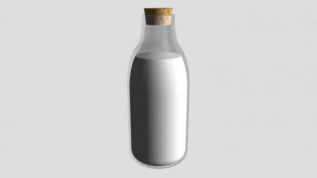 牛奶玻璃瓶瓶塞SU模型下载_sketchup草图大师SKP模型