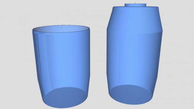 250升塑料桶SU模型下载_sketchup草图大师SKP模型