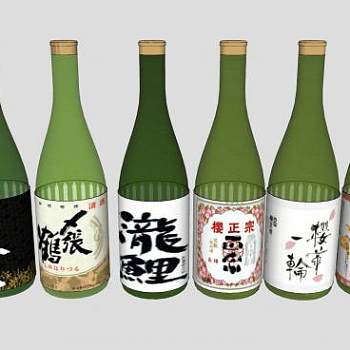 日本酒清酒系列SU模型下载_sketchup草图大师SKP模型